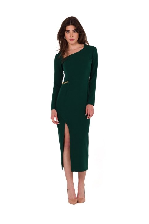 Sukienka Model K178 Bottle Green - Makover Sukienka Model K178 Bottle Green - Makover