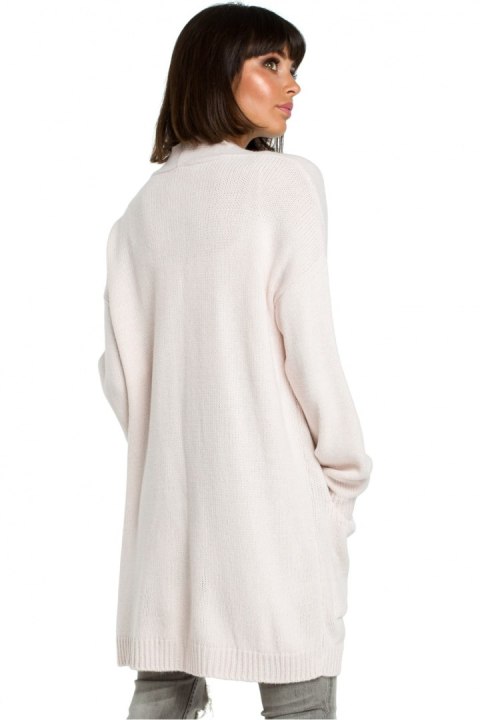 Sweter Damski Model BK001 Powder Pink Melange - BE Knit Sweter Damski Model BK001 Powder Pink Melange - BE Knit