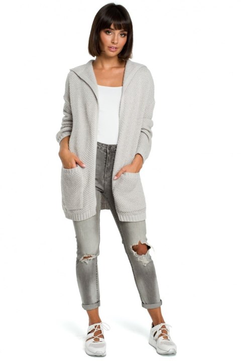 Sweter Damski Model BK002 Grey - BE Knit Sweter Damski Model BK002 Grey - BE Knit