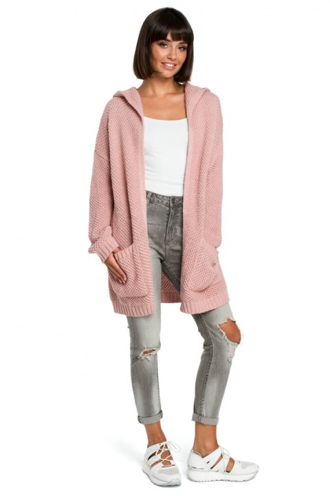 Sweter Damski Model BK002 Pink - BE Knit Sweter Damski Model BK002 Pink - BE Knit