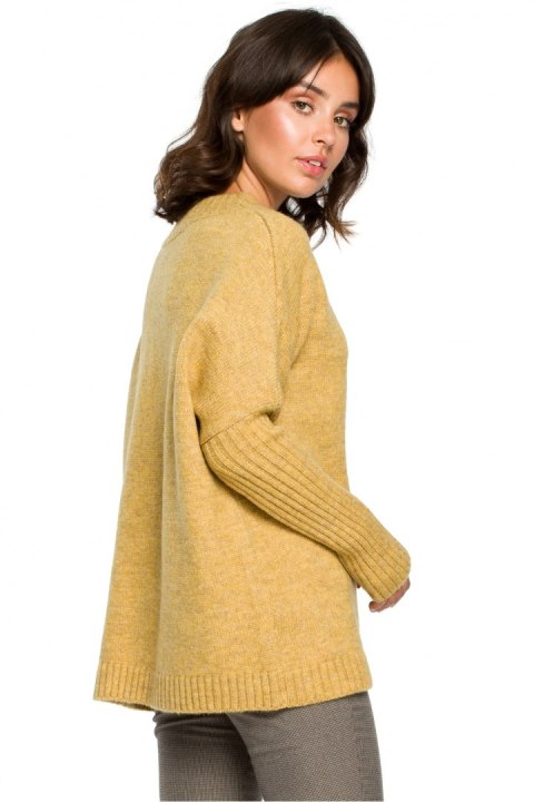 Sweter Damski Model BK009 Musztard - BE Knit Sweter Damski Model BK009 Musztard - BE Knit