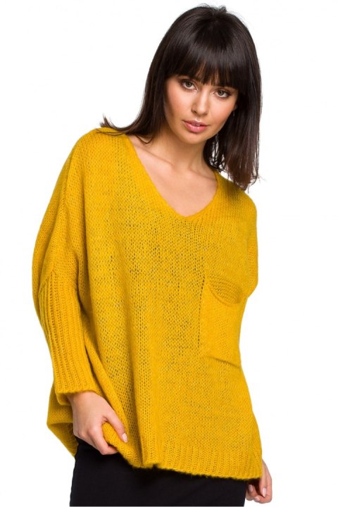 Sweter Damski Model BK018 Honey - BE Knit Sweter Damski Model BK018 Honey - BE Knit
