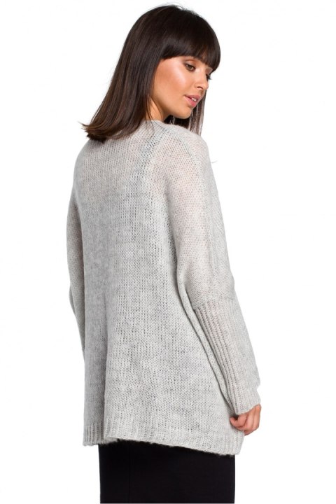 Sweter Damski Model BK018 Popiel - BE Knit Sweter Damski Model BK018 Popiel - BE Knit