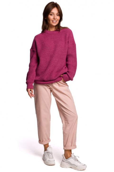 Sweter Damski Model BK052 Wrzos - BE Knit Sweter Damski Model BK052 Wrzos - BE Knit