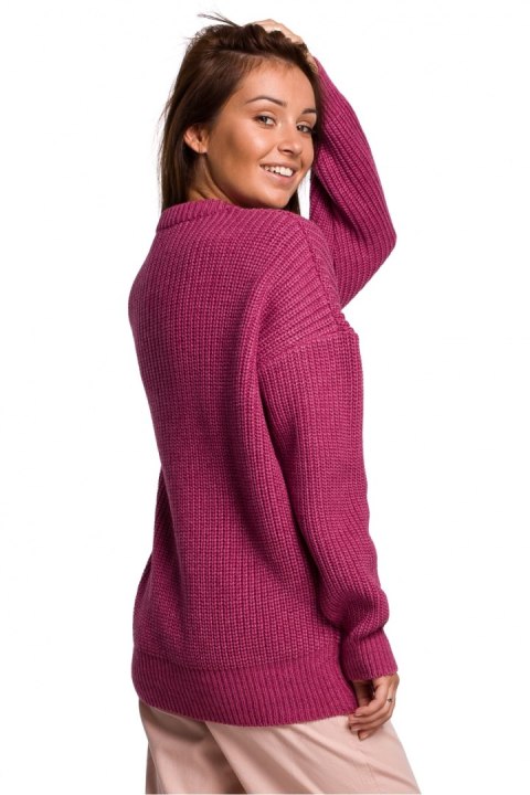 Sweter Damski Model BK052 Wrzos - BE Knit Sweter Damski Model BK052 Wrzos - BE Knit