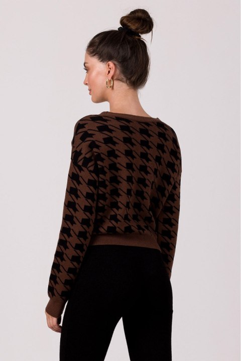 Sweter Damski Model BK104 Brown - BE Knit Sweter Damski Model BK104 Brown - BE Knit
