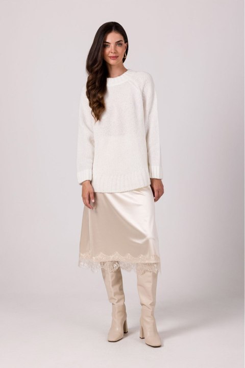 Sweter Damski Model BK105 White - BE Knit Sweter Damski Model BK105 White - BE Knit