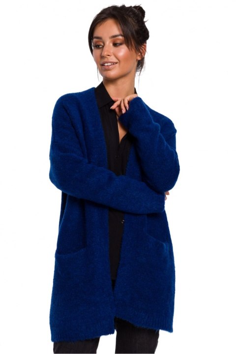 Sweter Kardigan Model BK034 Szafir - BE Knit Sweter Kardigan Model BK034 Szafir - BE Knit