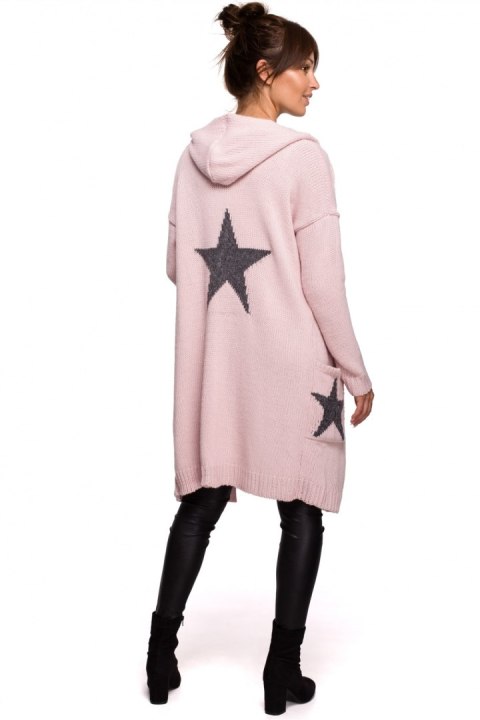 Sweter Kardigan Model BK063 Powder Pink - BE Knit Sweter Kardigan Model BK063 Powder Pink - BE Knit
