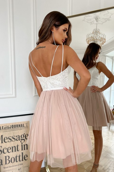 Sukienka Model 285-34 Ecru/Beige - Bicotone Sukienka Model 285-34 Ecru/Beige - Bicotone
