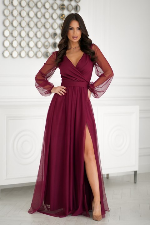 Sukienka Model 302-10 Bordo - Bicotone Sukienka Model 302-10 Bordo - Bicotone
