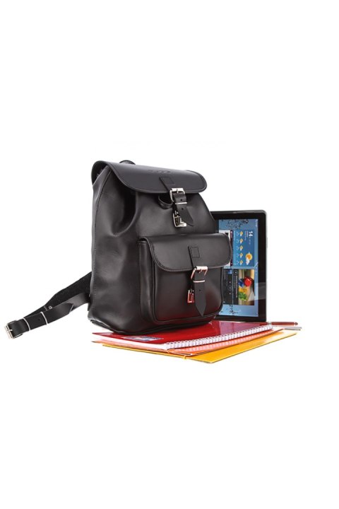 Duży plecak skórzany Vintage P38 Black - Verosoft Duży plecak skórzany Vintage P38 Black - Verosoft