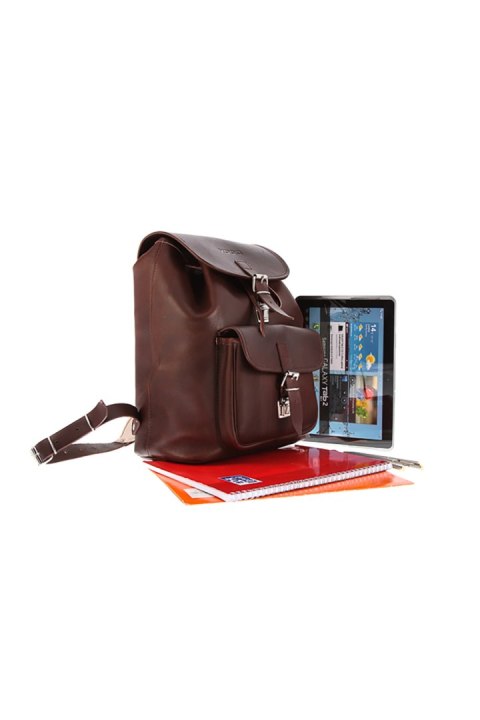 Duży plecak skórzany Vintage P38 Brown - Verosoft Duży plecak skórzany Vintage P38 Brown - Verosoft