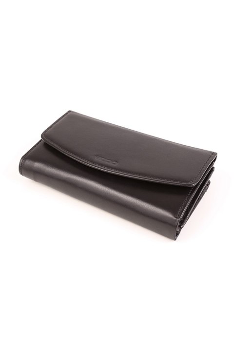 Duży skórzany portfel damski PPD6 Black - Verosoft Duży skórzany portfel damski PPD6 Black - Verosoft