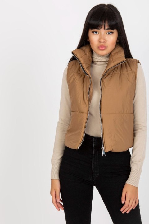 Kamizelka Model TW-KZ-BI-82230.19 Light Brown - Och Bella Kamizelka Model TW-KZ-BI-82230.19 Light Brown - Och Bella
