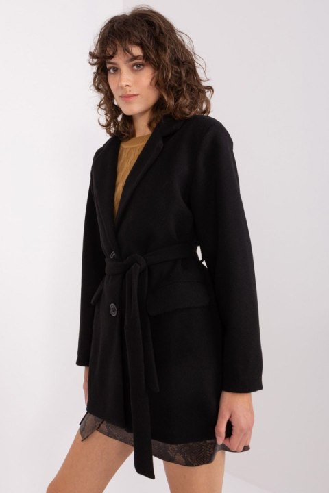 Płaszcz Damski Model TW-PL-BI-2022320.01X Black - Och Bella Płaszcz Damski Model TW-PL-BI-2022320.01X Black - Och Bella
