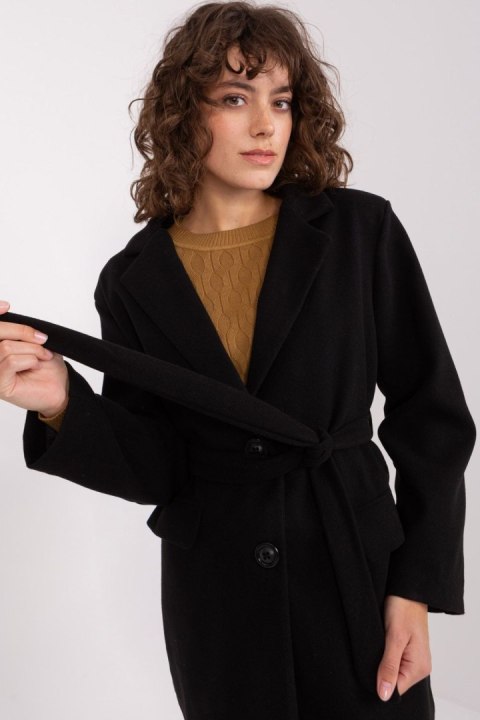 Płaszcz Damski Model TW-PL-BI-2022320.01X Black - Och Bella Płaszcz Damski Model TW-PL-BI-2022320.01X Black - Och Bella