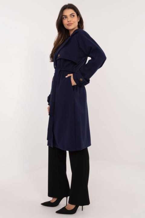 Płaszcz damski Model TW-PL-BI-2209.71P Navy - Och Bella Płaszcz damski Model TW-PL-BI-2209.71P Navy - Och Bella