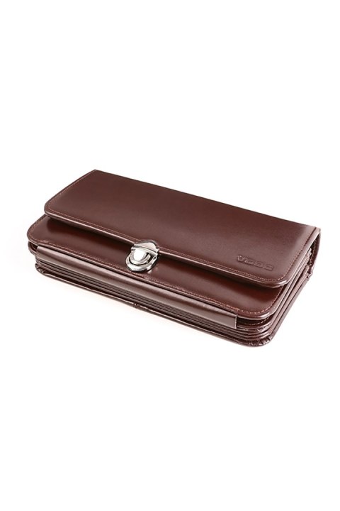 Portfel skórzany damski z rączką PPD1 Brown - Verosoft Portfel skórzany damski z rączką PPD1 Brown - Verosoft