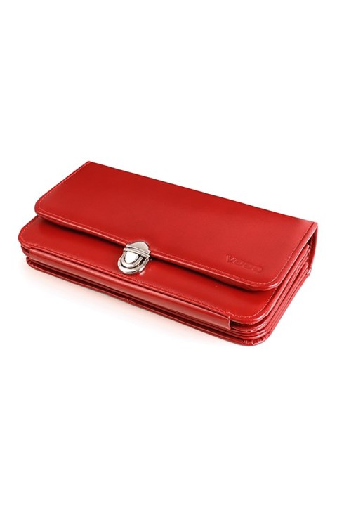 Portfel skórzany damski z rączką PPD1 Red - Verosoft Portfel skórzany damski z rączką PPD1 Red - Verosoft
