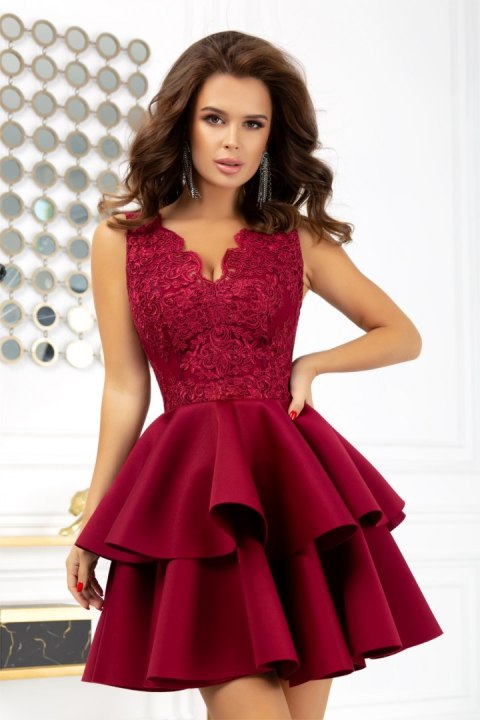 Sukienka Model 2122-10 Bordo - Bicotone Sukienka Model 2122-10 Bordo - Bicotone