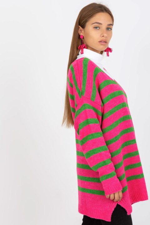Sweter Damski Model TW-SW-BI-M59.25 Pink - Och Bella Sweter Damski Model TW-SW-BI-M59.25 Pink - Och Bella