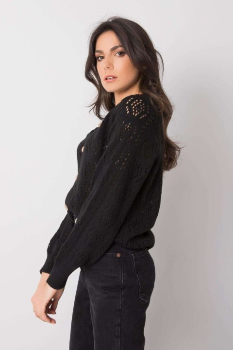 Sweter Kardigan Model TW-SW-BI-591.60 Black - Och Bella Sweter Kardigan Model TW-SW-BI-591.60 Black - Och Bella