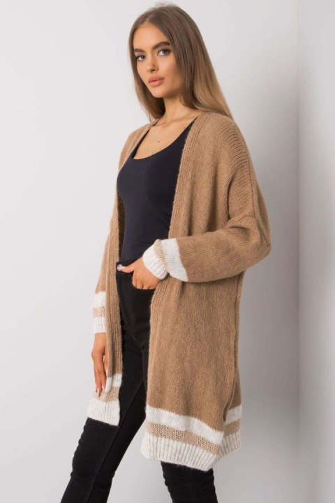 Sweter Kardigan Model TW-SW-BI-A21768.21 Camel - Och Bella Sweter Kardigan Model TW-SW-BI-A21768.21 Camel - Och Bella