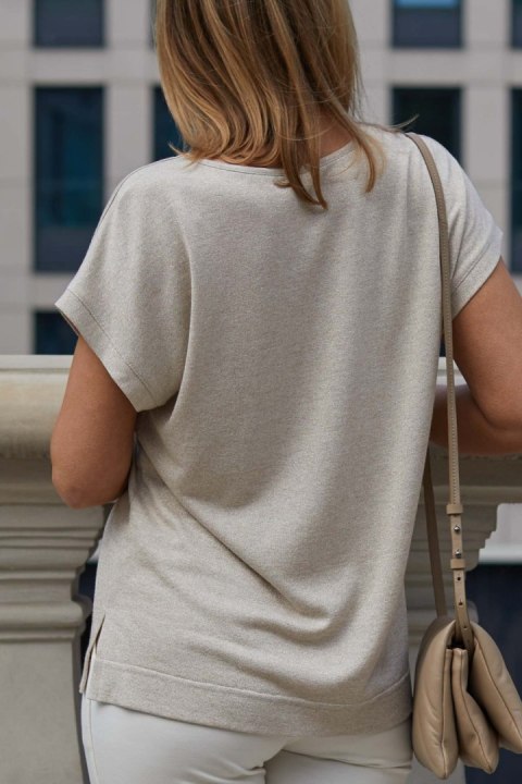 Bluzka Model M386/1 Lurex/Beige - La Aurora Bluzka Model M386/1 Lurex/Beige - La Aurora