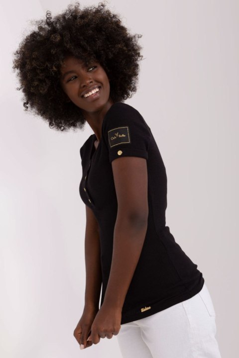 Bluzka Model TW-BZ-OB051.58P Black - Och Bella Bluzka Model TW-BZ-OB051.58P Black - Och Bella