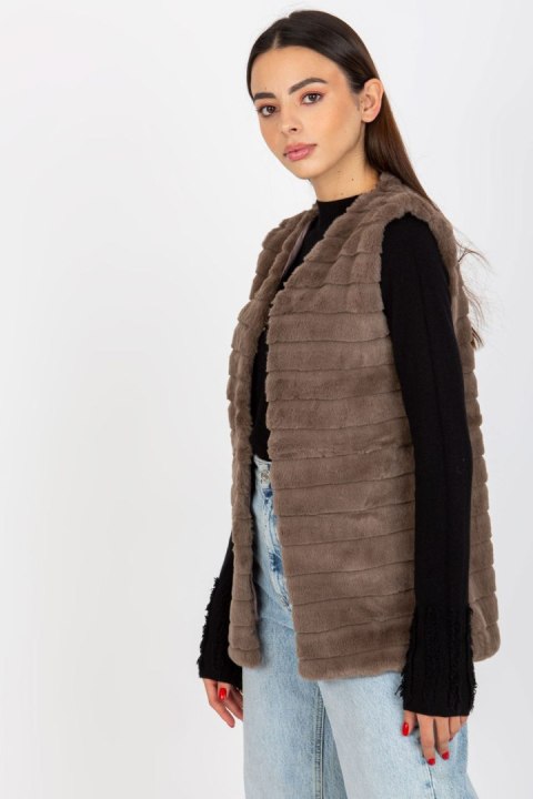 Kamizelka Model TW-KZ-2114.09P Brown - Och Bella Kamizelka Model TW-KZ-2114.09P Brown - Och Bella