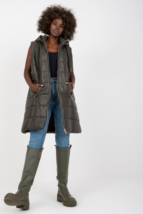 Kamizelka Model TW-KZ-BI-82019.09 Khaki - Och Bella Kamizelka Model TW-KZ-BI-82019.09 Khaki - Och Bella