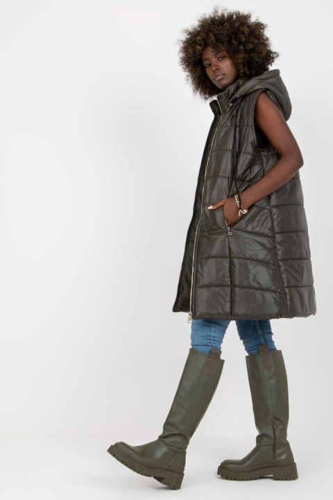 Kamizelka Model TW-KZ-BI-82019.09 Khaki - Och Bella Kamizelka Model TW-KZ-BI-82019.09 Khaki - Och Bella