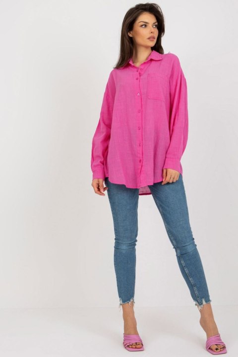 Koszula Damska Model TW-KS-BI-26698.50 Dark Pink - Och Bella Koszula Damska Model TW-KS-BI-26698.50 Dark Pink - Och Bella