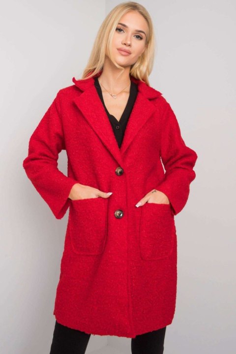 Płaszcz Damski Model TW-PL-BI-21717.40P Red - Och Bella Płaszcz Damski Model TW-PL-BI-21717.40P Red - Och Bella