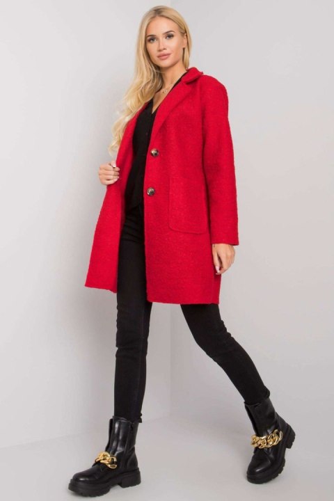 Płaszcz Damski Model TW-PL-BI-21717.40P Red - Och Bella Płaszcz Damski Model TW-PL-BI-21717.40P Red - Och Bella