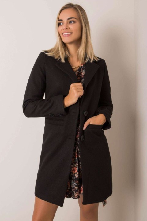 Płaszcz Damski Model TW-PL-BI-25533.18 Black - Och Bella Płaszcz Damski Model TW-PL-BI-25533.18 Black - Och Bella