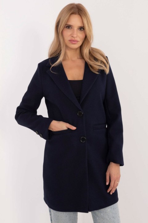 Płaszcz Damski Model TW-PL-BI-25533.18 Navy - Och Bella Płaszcz Damski Model TW-PL-BI-25533.18 Navy - Och Bella