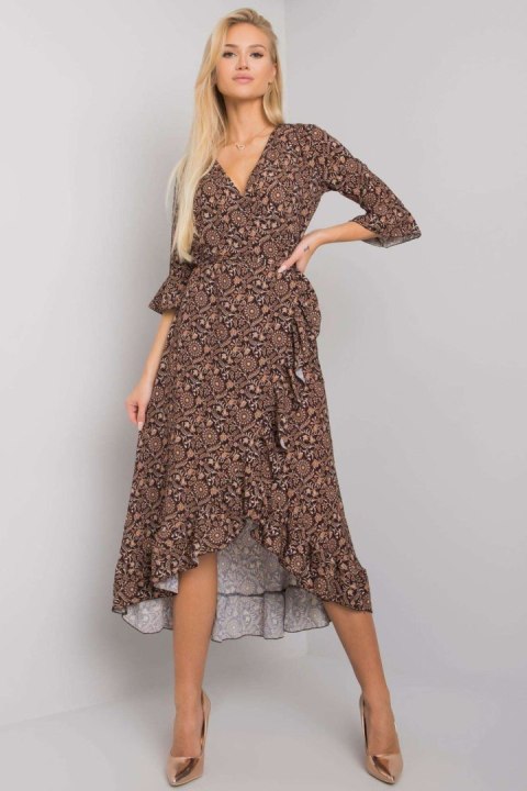 Sukienka Model TW-SK-BI-24502-3.46P Black/Beige - Och Bella Sukienka Model TW-SK-BI-24502-3.46P Black/Beige - Och Bella