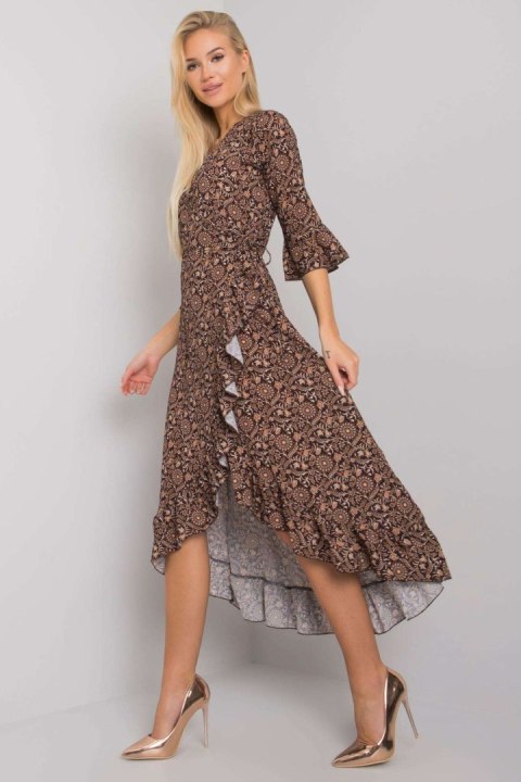 Sukienka Model TW-SK-BI-24502-3.46P Black/Beige - Och Bella Sukienka Model TW-SK-BI-24502-3.46P Black/Beige - Och Bella
