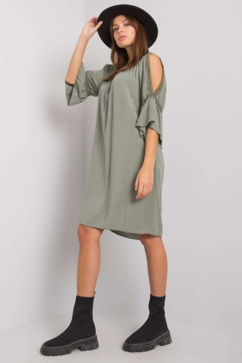 Sukienka Model TW-SK-BI-82314.48 Khaki - Och Bella Sukienka Model TW-SK-BI-82314.48 Khaki - Och Bella