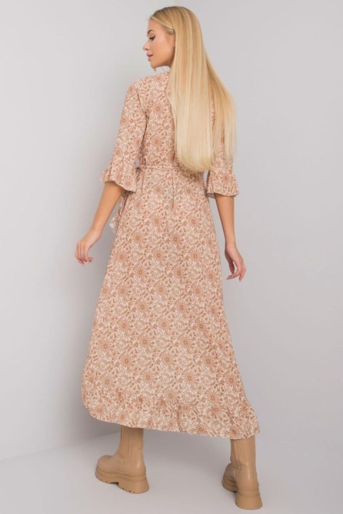 Sukienka model TW-SK-BI-24502-3.46P Beige - Och Bella Sukienka model TW-SK-BI-24502-3.46P Beige - Och Bella