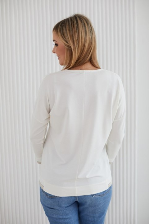 Sweter Damski Model M403/4 Ecru/Grey - La Aurora Sweter Damski Model M403/4 Ecru/Grey - La Aurora
