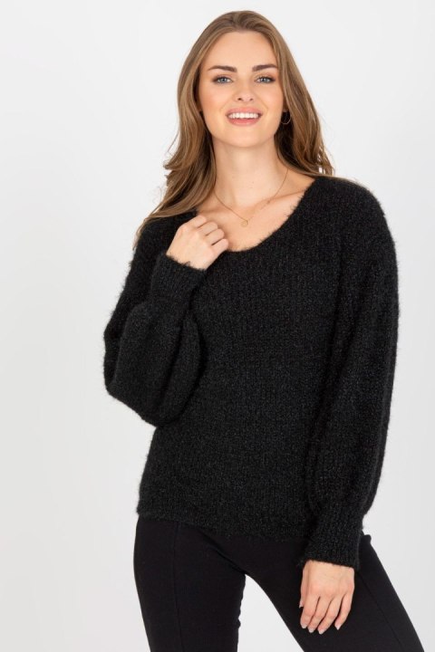 Sweter Damski Model TW-SW-BI-9029.84 Black - Och Bella Sweter Damski Model TW-SW-BI-9029.84 Black - Och Bella