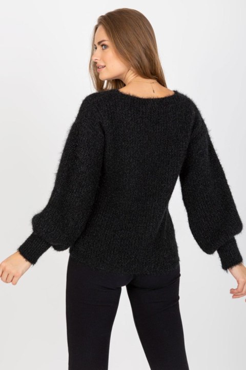 Sweter Damski Model TW-SW-BI-9029.84 Black - Och Bella Sweter Damski Model TW-SW-BI-9029.84 Black - Och Bella