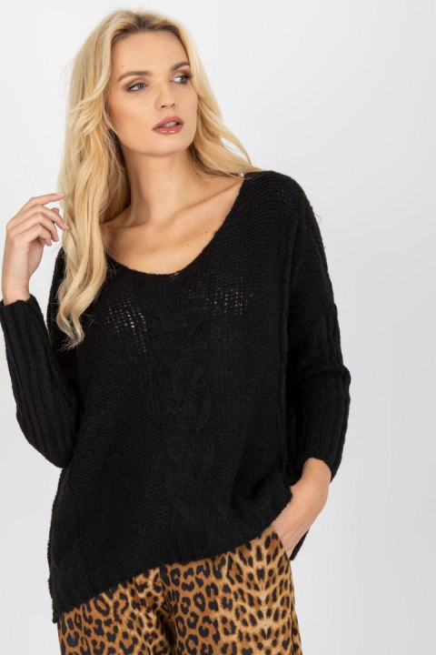 Sweter Damski Model TW-SW-BI-M903.33X Black - Och Bella Sweter Damski Model TW-SW-BI-M903.33X Black - Och Bella