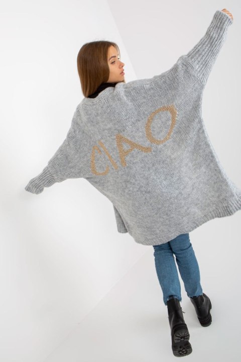 Sweter Kardigan Model TW-SW-BI-M2201.87 Grey - Och Bella Sweter Kardigan Model TW-SW-BI-M2201.87 Grey - Och Bella