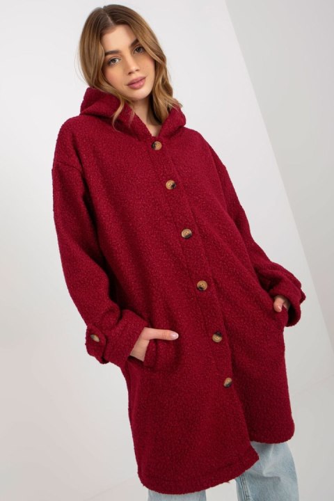 Płaszcz Damski Model RV-PL-8449.98P Bordo - Relevance Płaszcz Damski Model RV-PL-8449.98P Bordo - Relevance