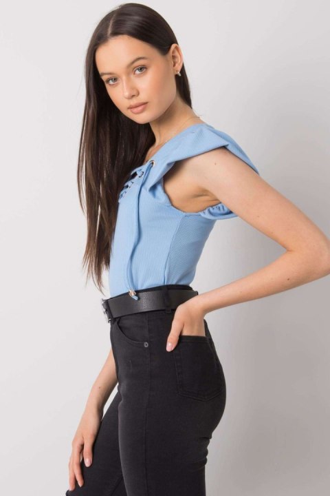 Bluzka Model DHJ-BZ-13301.34P Light Blue - Italy Moda Bluzka Model DHJ-BZ-13301.34P Light Blue - Italy Moda