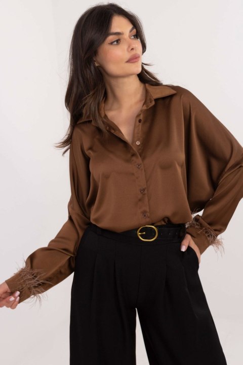 Koszula Damska Model DHJ-KS-16879.37 Brown - Italy Moda Koszula Damska Model DHJ-KS-16879.37 Brown - Italy Moda